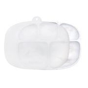 Bumkins Baby and Toddler, Silicone Grip Dish with Lid, 5-Section Toddler & Kids Plate (Marble)