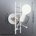 thumbnail image 2 of Appliques Murales Intérieures Créatives LED pour Chambre à Coucher Dessin Animé Petites Personnes Balançoire Lampe Murale Mini Poupée Réglable Appliques Murales Éclairage Décor Métal Lampes de Chevet Modernes 1xe26 (Noir, 2 of 9