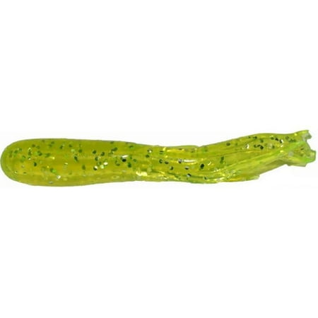 1.5 in. Crappie Tube Chartreuse Sparkle - 10 Per Bag
