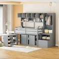 thumbnail image 2 of New Twin Size Wooden Loft Bed Big Storage with Under-bed Desk, with Drawers, with Shelves, Gray, 2 of 10