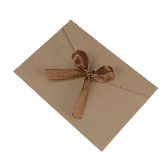 TEHAUX 10Set Bow Envelopes Kraft Paper For Wedding And Birthday Invitations