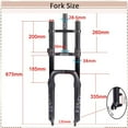 thumbnail image 4 of BUCKLOS 20 inch 4.0 Fat Tire E-Bike Air Suspension Fork, 180mm Travel Spacing Hub 135mm Straight Tube MTB Manual Lockout 9mm QR Mountain Bike Double Shoulder Electric Bicycle Front Forks Snow Beach, 4 of 8