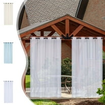 Sheer White Curtain Panel | Long Transparent Voile Drapes | Double Rod Pocket Poly Gauze | Soft Breathable Light Filtering | 52x84 In | Single Panel for Window | Living Room Bedroom Door