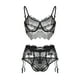 thumbnail image 2 of Gibobby Lencería de encaje Día de San Valentín para mujer Nueva ropa interior de encaje de sexy Ropa interior Ropa de dormir Tanga Pijamas Liguero(Negro, 3XL), 2 of 5