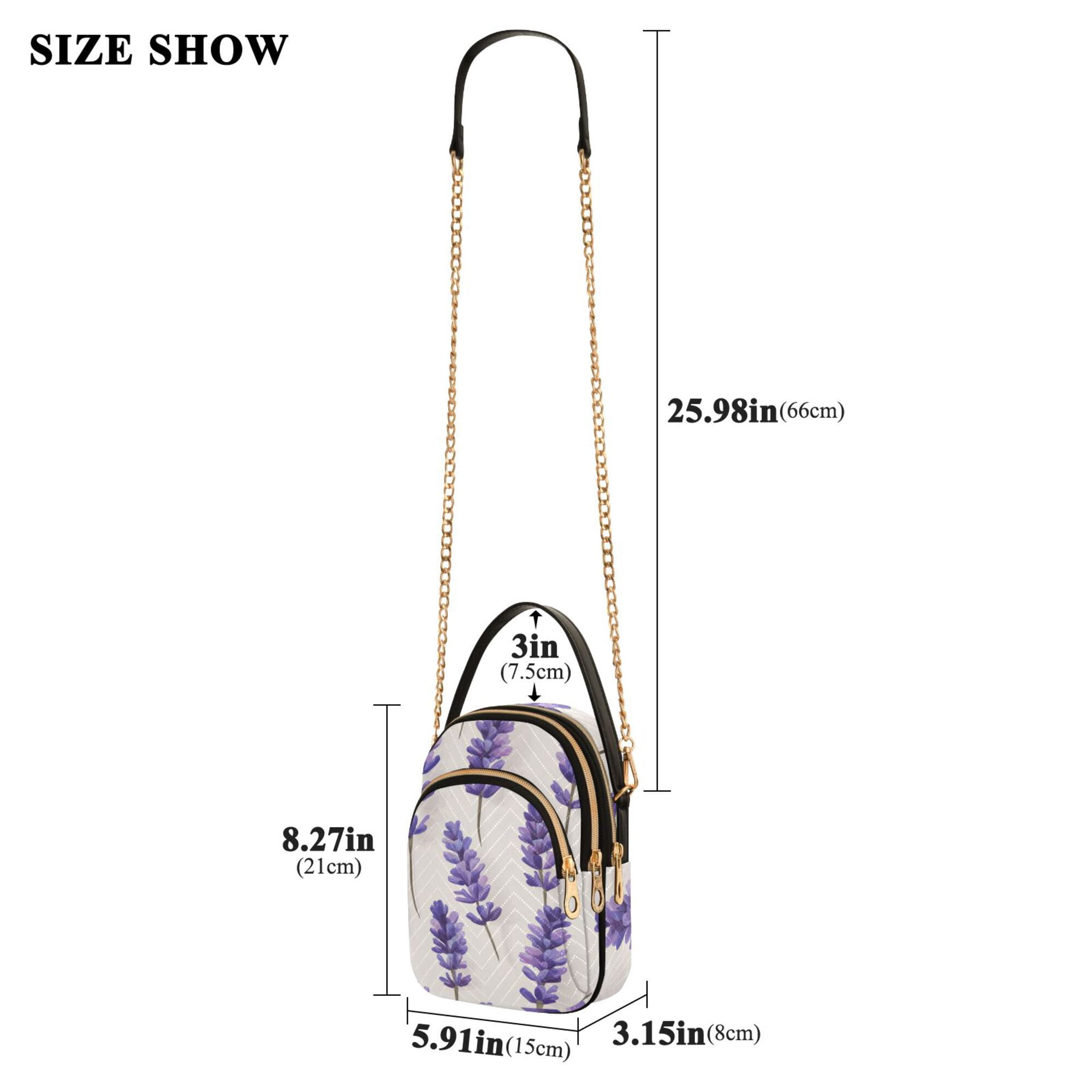 FORMRS Crossbody Bag for Women Quilted Travel Shoulder Cell Phone Purse with Chain Strap Handbag, Lavender Pattern