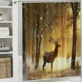 thumbnail image 5 of JEUXUS Bathroom Sika Deer Printing Shower Curtain Multiple Sizes White, 5 of 6