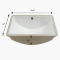thumbnail image 2 of 18.5"x14" White Ceramic Rectangular Undermount Bathroom Sink with Overflow, 2 of 7