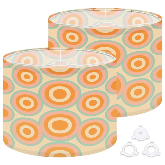 Lamp Shades Set of 2 Easy Assembly 50s Mid Century Modern Seamless Drum Lampshades for Table Lamps Floor Lamps Pendant Light 13"x13"x10" Replacement Lamp Shade