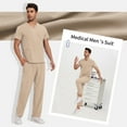 thumbnail image 5 of VIAOLI Scrubs for Men Set – V-Neck Top & Straight Leg Pants Stretch Nursing Uniform Set with Adjustable Waistband and Multiple Pockets, 10 Colors, 5 of 6