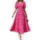 thumbnail image 1 of Vestidos casuales de verano para mujer 2024 Vestidos largos florales con mangas abullonadas y sin espalda con vuelo Ti fluido, 1 of 5
