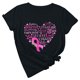 thumbnail image 2 of Tops de Mujer Blusa de Manga Corta de Trabajo Camiseta Con Estampado de Letras de Concienciación Sobre Los Senos Octubre Odeerbi  ODB180169, 2 of 6
