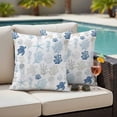 thumbnail image 2 of Outdoor Pillow Cover Abstract Coral Turtles Jellyfish Blue Shells Set of 2 Waterproof Throw Pillowcases Sea Creature Decorative Patio Furniture Pillows for Couch Garden Indoor & Outdoor Use, 2 of 9