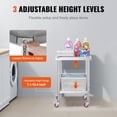 thumbnail image 5 of VEVOR Stainless Steel Work Table 24 x 18 x 34 Inch, 700 LBS Load Capacity with 4 Wheels, 3 Adjustable Height Levels, Heavy Duty Food Prep Worktable for Commercial Kitchen Restaurant, Silver, 5 of 9
