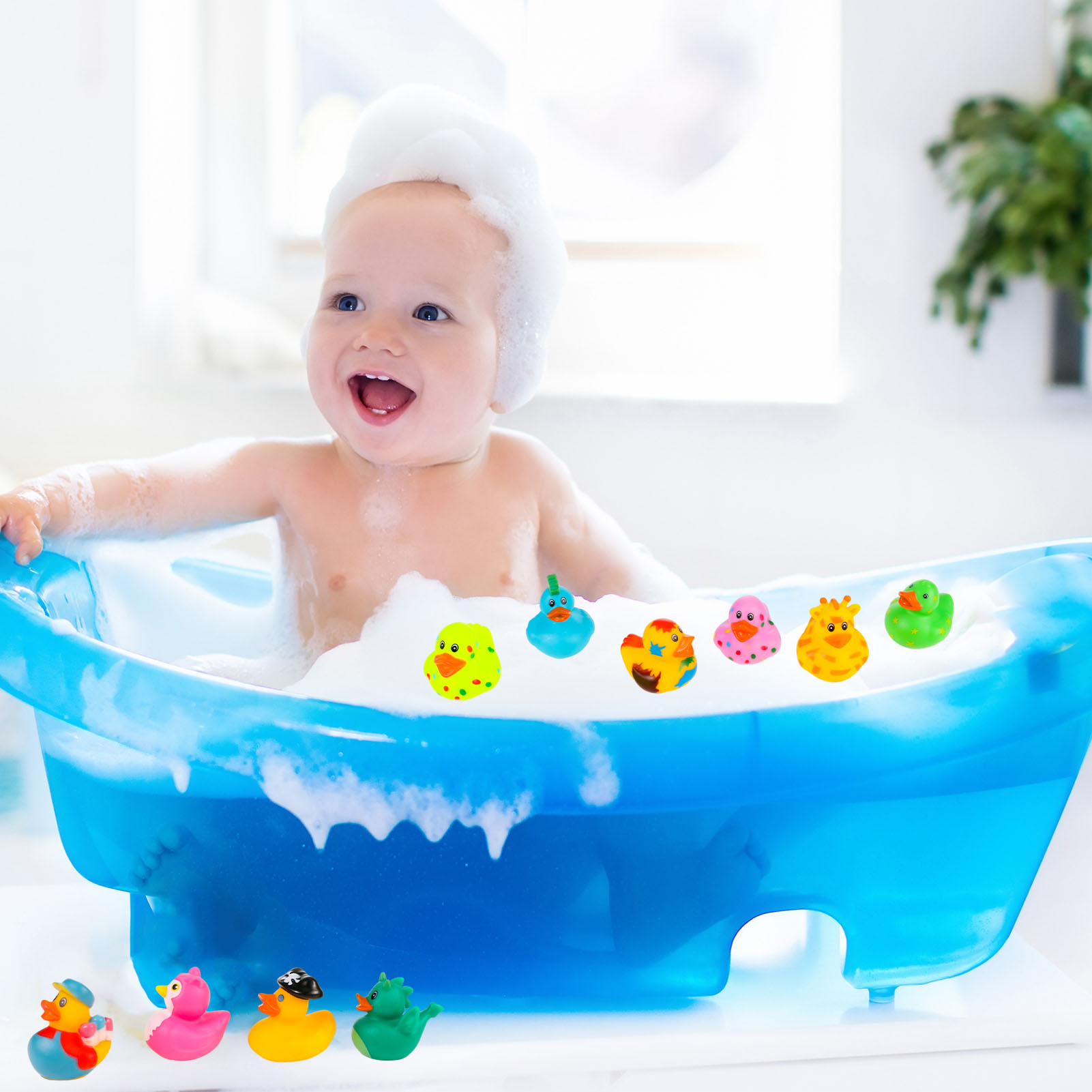 Sixwipe 50 Pack Assorted Rubber Ducks Bath Toys photo 3