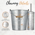 thumbnail image 3 of Autumn Alley Farmhouse Bathroom Trash Can and Toilet Brush Set - Rustic Bathroom Accessories for Charming Bathroom D?cor, Galvanized, Grey, 3 of 9