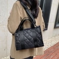 thumbnail image 3 of Bolso Mano Acolchado para Mujer Likrtyny Compras Viajes 10,63 x 7,87 x 3,94 pulgadas, 3 of 9