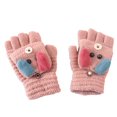 thumbnail image 2 of Unisex Warm Soft Winter Knit Gloves for Kids Boys Girls Glove with Cartoon Dog 5-10 Year, 2 of 3