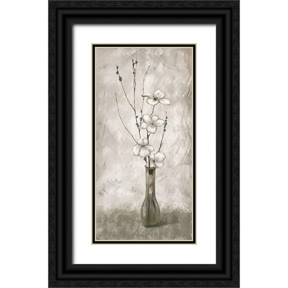 Murdock, Ramona 11x18 Black Ornate Wood Framed with Double Matting Museum Art Print Titled - Simplicity Floral