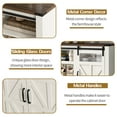 thumbnail image 6 of Farmhouse Barn Door TV Stand for up 75" TVs w/ Outlets & USB, 33.5" Tall Entertainment Center Media Console Cabinet w/ Transparent Glass, 6 of 8