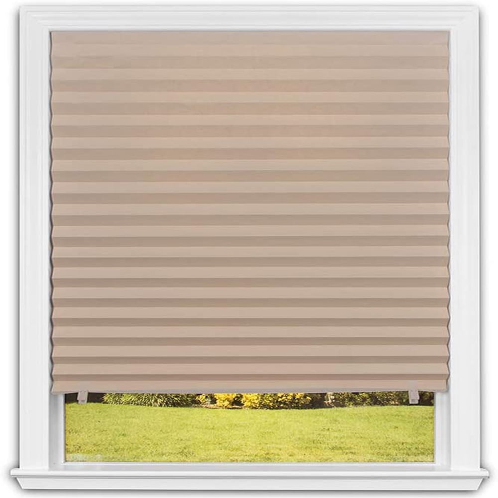Rosnek SelfAdhesive Pleated Blinds Balcony Shades, Light Filtering