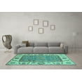 thumbnail image 3 of Ahgly Company Indoor Rectangle Oriental Turquoise Blue Traditional Area Rugs, 8' x 10', 3 of 4