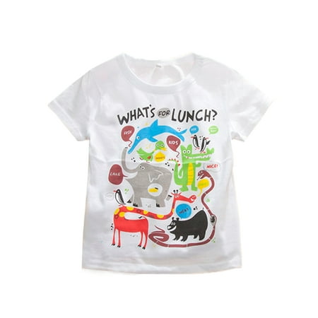 

StylesILove Cute Graphic Print Boy T-shirt 6 Designs (2-3 Years Animals White) Tag Size:90