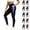 Blue, variant on Juslio Womens High Waisted Tummy Control Yoga Leggings with Pockets,Stretch,Athletic Workout Running Leggings Black L