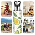 thumbnail image 4 of ALAZA Avocado Lemon Leaves Water Bottle Insulated Flask Stainless Steel Straw Lid 20 oz, 4 of 6