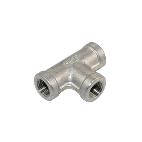 DANSPEED Stainless Steel 304 NPT Female Thread Pipe Fitting Adapter,1/8" 3 Way T Shaped Equal Tee Connector Coupling