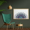 thumbnail image 2 of Peacock Wall Art with Frame, Peacock Illustration Exotic Wildlife Feather Ornament Vintage Oriental, Printed Fabric Poster for Bathroom Living Room, 35" x 23", Violet Blue Green Pink, by Ambesonne, 2 of 2