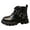 Black, variant on Girls Ankle Boots Kids Fashion Buckle Strap Riding Booties Lace up Zipper Lug Sole Round Toe Winter Short Boots