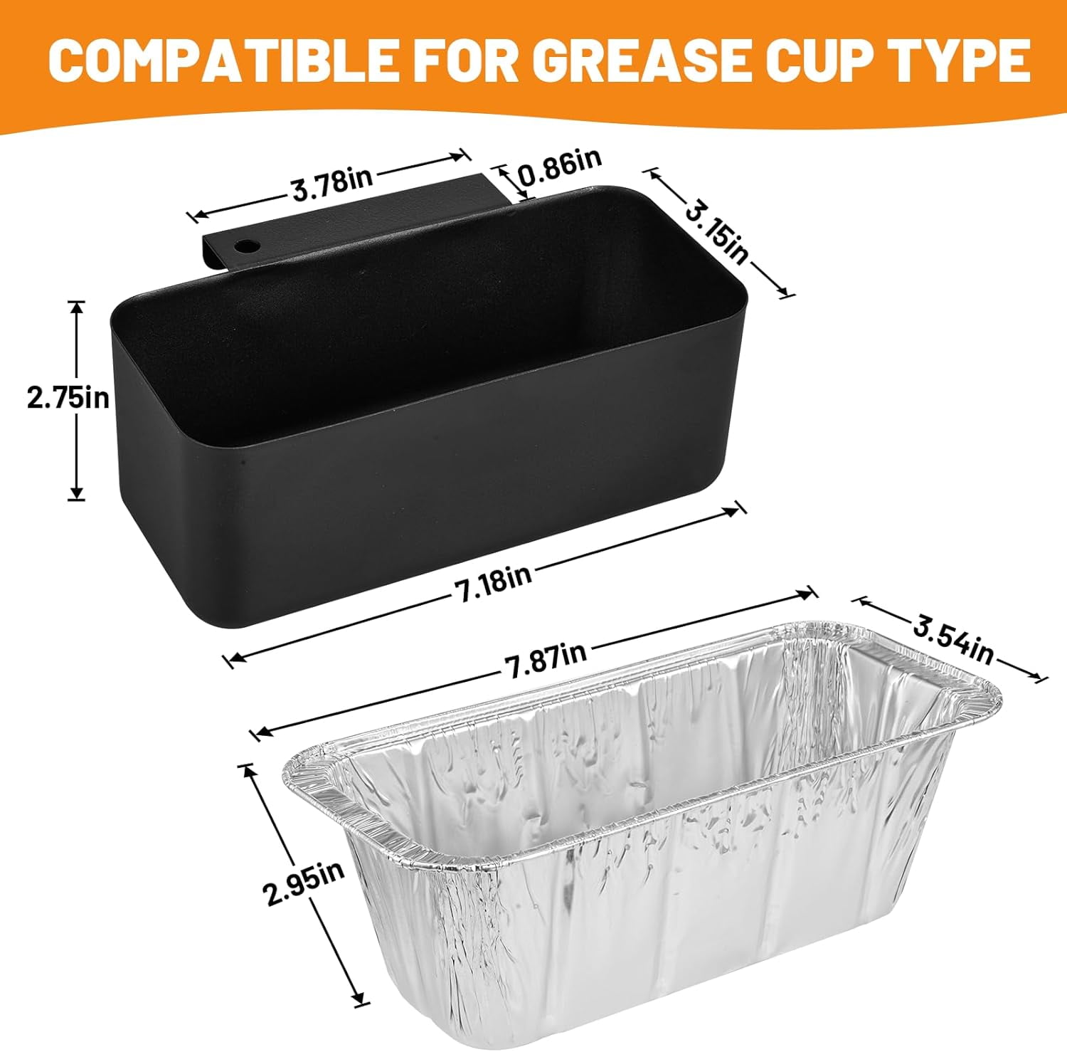 Griddle Grease Catcher for Blackstone Griddles 17'' 22'' 28'' 30'' 36'' with 15 Pack 5017 Blackstone Grease Cup Liners, Aluminum Foil Drip Pan Liner Grill Grease Tray, Blackstone Griddle Replacement