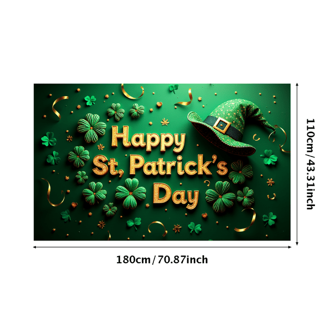 St Patrick's Day Backdrop Party Supplies Holiday Background Celebration Green Decorations Festive Banner Event Photography Props Decor