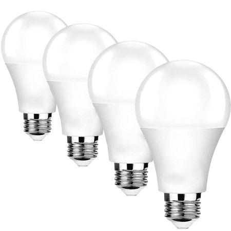 4 Pack Dusk to Dawn LED Light Bulbs 10W, 4000K Soft White 850LM,E26 A19 Automatic Sensor Bulb, Built-in Photocell Detector for Garage Door, Porch, Outdoor Lighting(Dimmable)