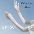 thumbnail image 2 of Women UV Sun Protection Gloves, Non Slip Ice Silk Sunblock Long Gloves, Touchscreen Full Finger Cycling Gloves Cooling Arm, 2 of 5