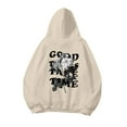thumbnail image 7 of Hpapadks Hoodies for Men Oversize Hoodies Pullover with Vintage Flower Letter Print Lightweight Sweatshirts for Men, 7 of 7