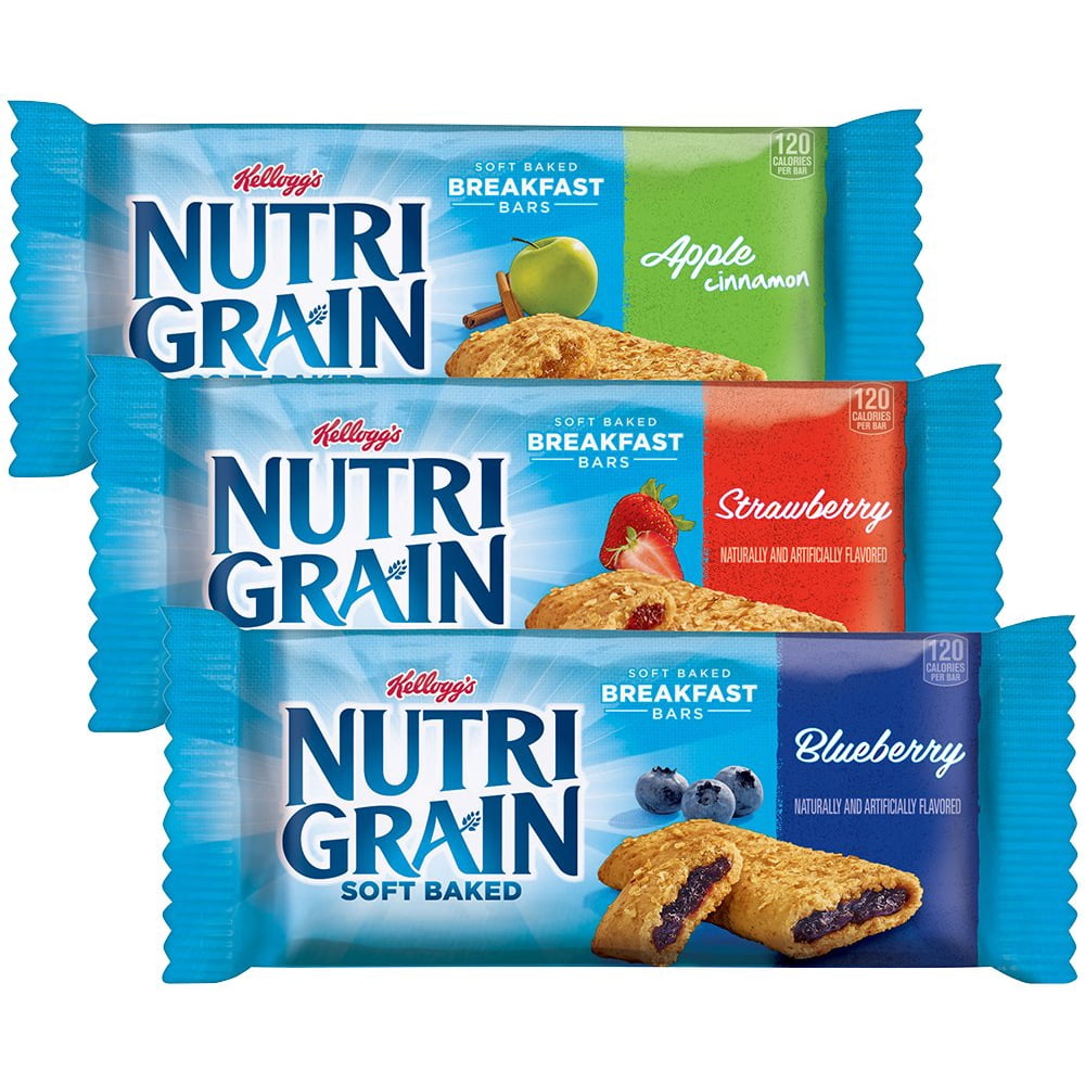 Kellogg's NutriGrain Cereal Bars, Variety Pack, 1.3 Oz, 36 Ct