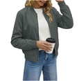 thumbnail image 5 of RongHuan Jacket for Womens Casual Zip Up Ribbed Long Sleeve Fall Coat Lightweight Bomber Jackets with Pockets, 5 of 7