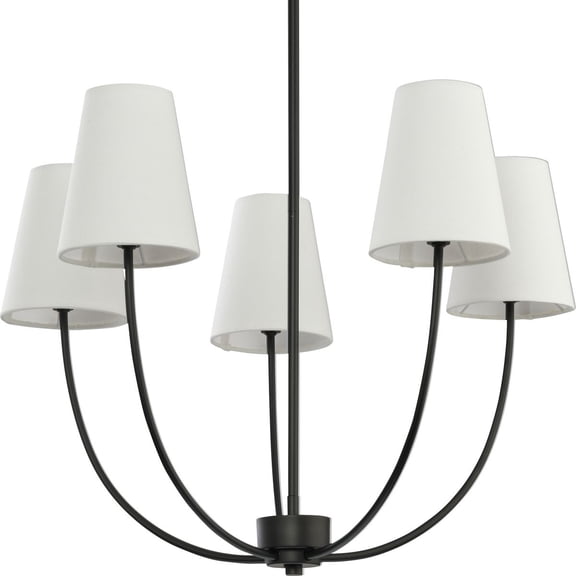 Avec 26.125 in. 5-Light Matte Black Contemporary Chandelier