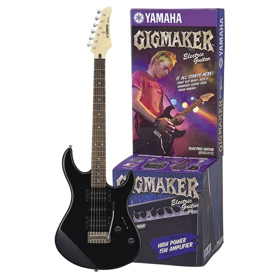 Yamaha ERG121GPIIBL Paquete de Guitarra Eléctrica Amplificador Negro Yamaha ERG121GPIIBL
