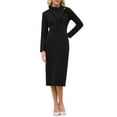 thumbnail image 1 of INSPIRE CHIC Vestido Lápiz Elegante para Mujeres con Solapa, Cuello en V, Manga Larga, Tendencia 2025, Vestidos de Trabajo hasta la Rodilla, 2XL Negro, 1 of 5