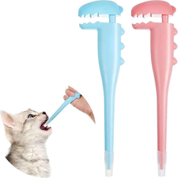 ACDANC 2 Pcs Pet Pill Shooter for Cat Dog Pill Shooter Pet Pill Dispenser Cat Pill Gun Oral Tablet Capsule Silicone Syringes with Soft Tip for Cats Dogs Small Animals, Blue and Pink