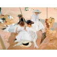 thumbnail image 2 of Sorolla y Bastida, Joaquin 18x15 Black Ornate Wood Framed with Double Matting Museum Art Print Titled - Under the awning, on the Beach at Zarauz, 2 of 4
