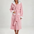 thumbnail image 3 of FAHUOMU Plush Hooded Robes For Women Cozy Warm Fleece Bath Robe With Pockets Winter Loose Fit Loungewear, 3 of 8
