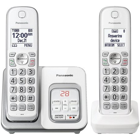 Panasonic KX-TGD532W Expandable Cordless Phone with Call Block & Answering Machine (2 Handsets) & KX-TGDA50W1 Extra Handset