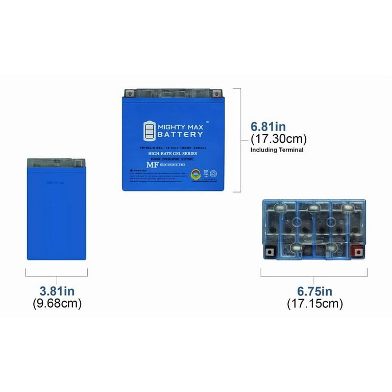 Mighty Max YB16CL-B GEL 12V 19AH Battery, Fits Jet Skis, ATVs