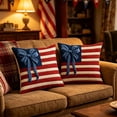thumbnail image 6 of Fuebueo 18x18 Patriotic Pillow Covers, 2 Pack American Flag 4th of July Decorations, Cushion Cases for Sofa Couch Bedroom Living Room Decor,, 6 of 6