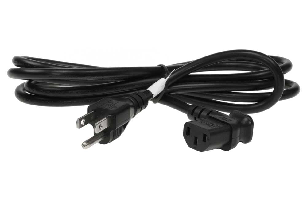 PTC 10ft Computer Power Cord – NEMA 5-15P To C13 – 18 AWG – Black, Lifetime Warranty