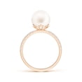 thumbnail image 2 of Angara Classic Freshwater Cultured Pearl & Diamond Solitaire Ring in 14K Rose Gold for Women | June Birthstone Jewelry for Her, 2 of 7