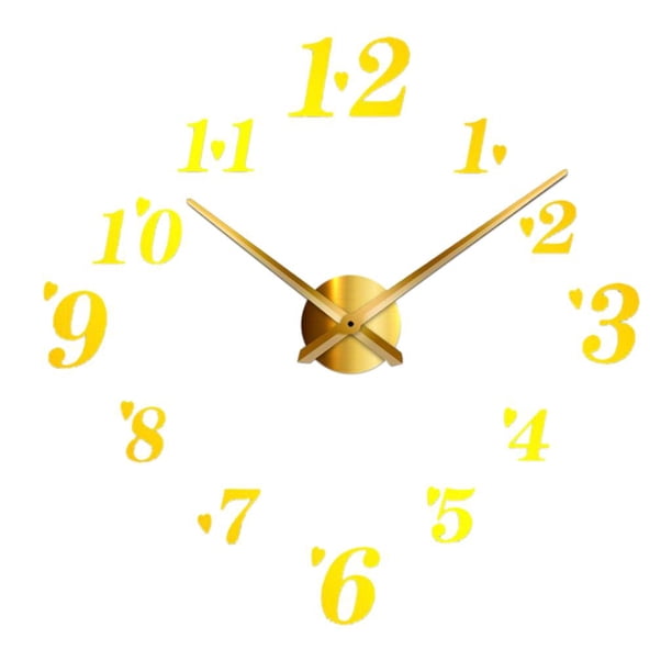Reloj de pared 3D DIY Gloria Reloj de pared grande moderno sin marco dorado